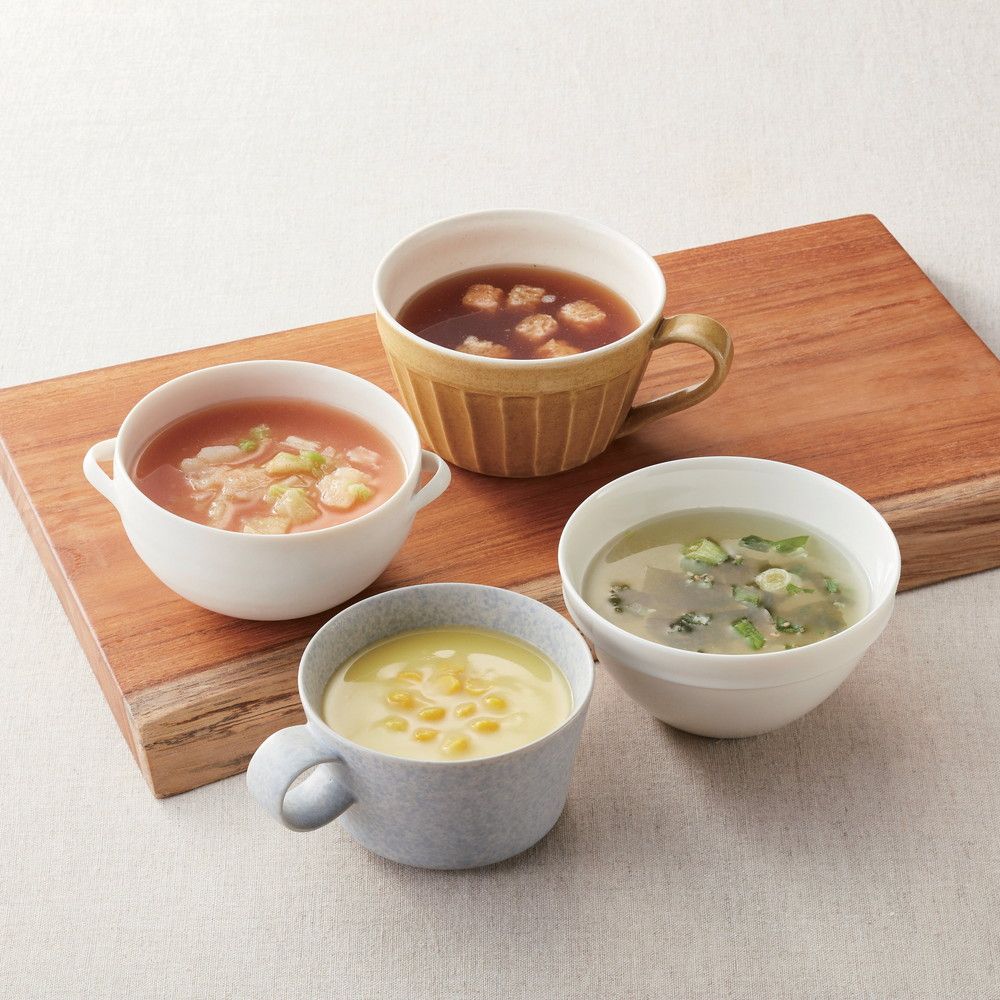 64℃ スープギフト コーン・中華わかめ・洋風オニオン・欧風野菜 4種×各6食